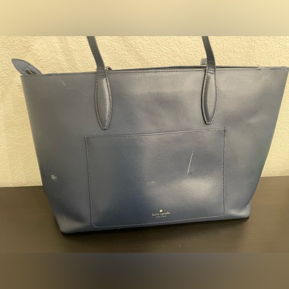 Kate Spade Shoulder Bag Tote Blue Large Handbag Purse - Picture 4 of 12